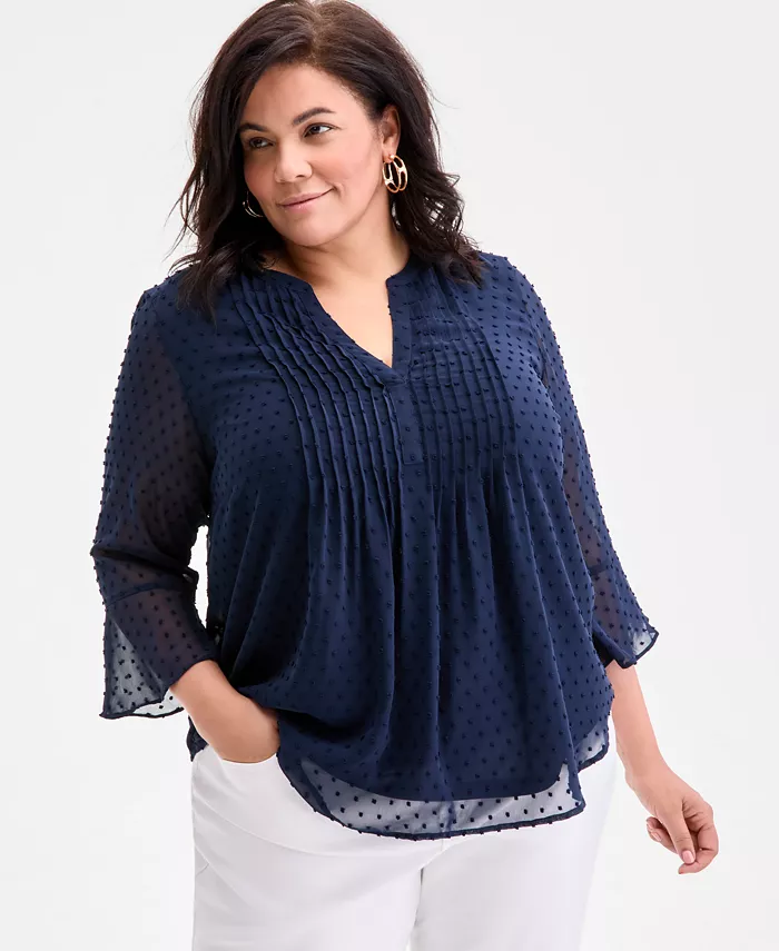 Блузка с защипами больших размеров Style & Co, синий
Блузка с защипами больших размеров Style & Co, синий