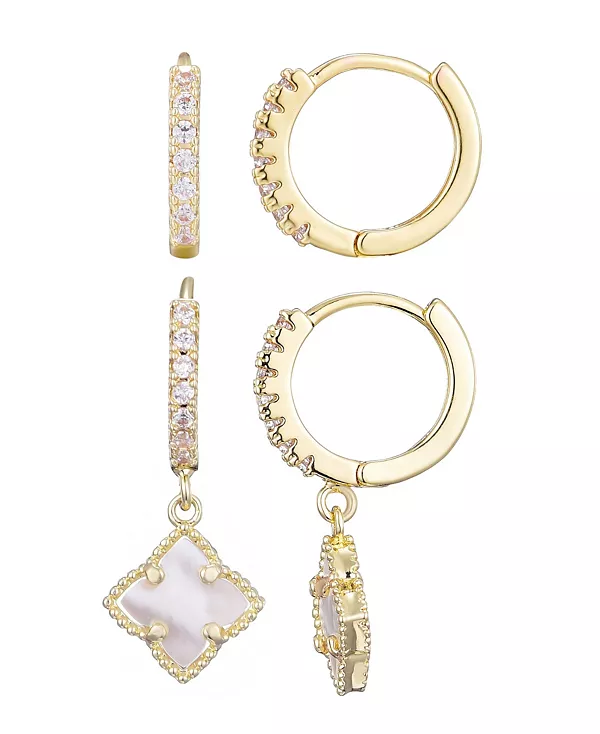 Позолоченные серьги-хагге в форме клевера Adornia, white
Позолоченные серьги-хагге в форме клевера Adornia, white