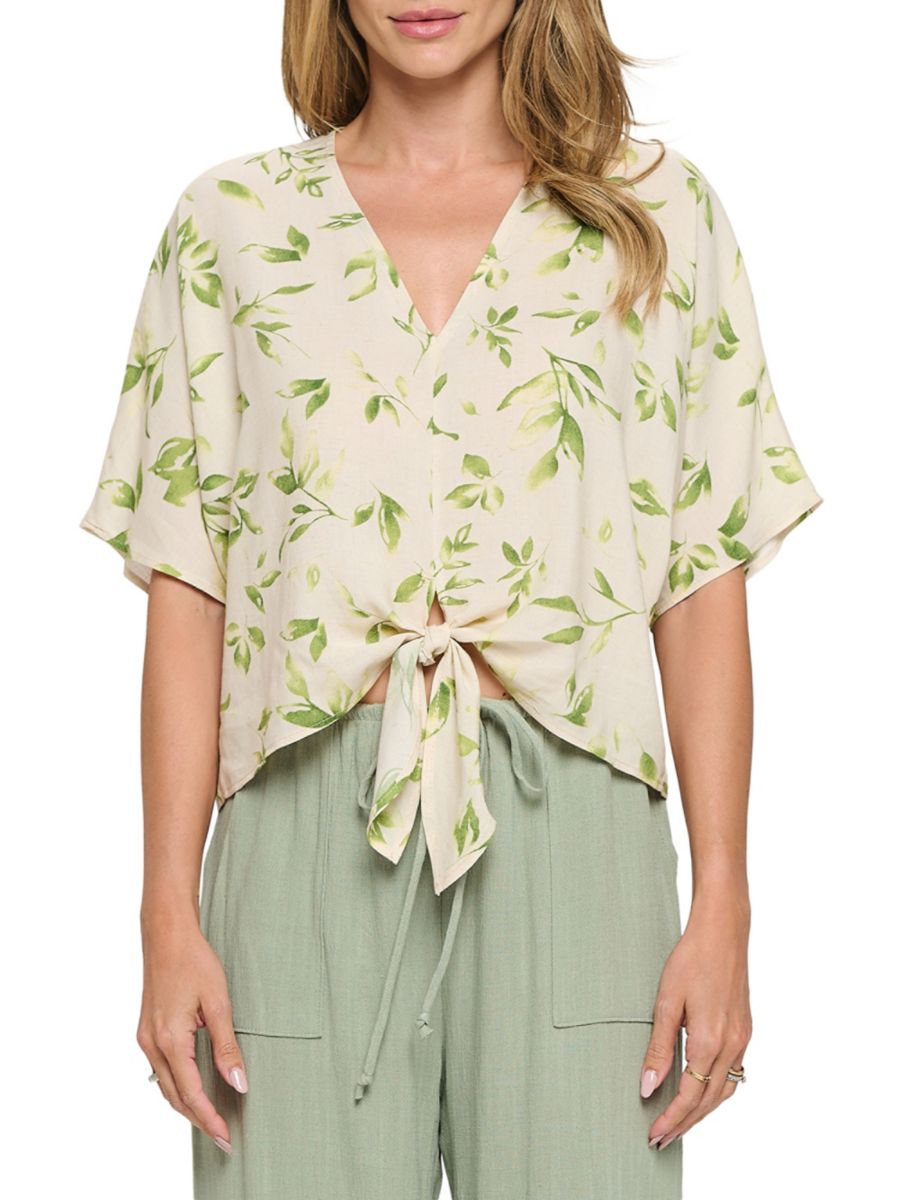 Льняной топ с цветочным принтом и завязкой спереди от Renee C. Renee C., зеленый
Льняной топ с цветочным принтом и завязкой спереди от Renee C. Renee C., зеленый