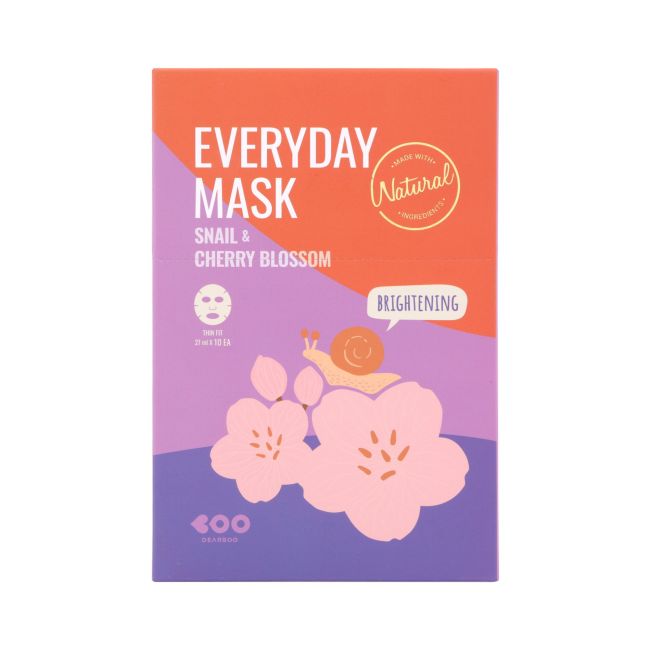 Ежедневные маски для лица с экстрактом улитки и цветками вишни (10 шт.) Dearboo
Ежедневные маски для лица с экстрактом улитки и цветками вишни (10 шт.) Dearboo