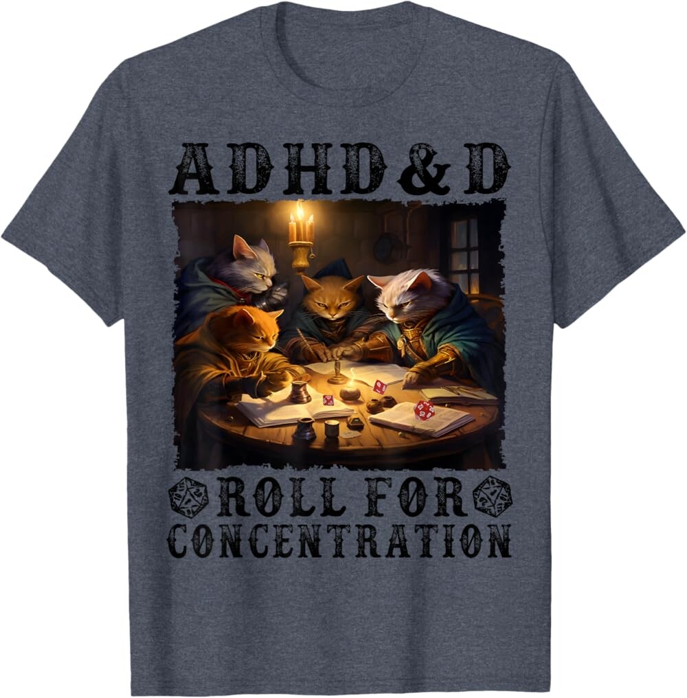 Мужская футболка Funny Tees Gamer RPG Apparel Cats RPG Gamer Roll For Concentration, темно-синий
Мужская футболка Funny Tees Gamer RPG Apparel Cats RPG Gamer Roll For Concentration, темно-синий