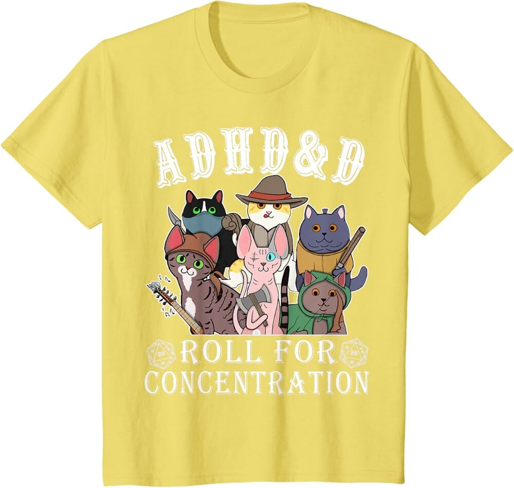 Детская футболка Funny Tees Gamer RPG Apparel Cats RPG Gamer Roll For Concentration D20 Dice Nerdy, желтый
Детская футболка Funny Tees Gamer RPG Apparel Cats RPG Gamer Roll For Concentration D20 Dice Nerdy, желтый