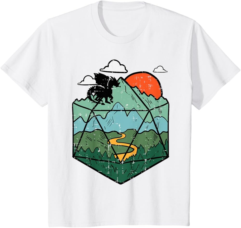 Детская футболка RPG Mountain Gamer, белый 
Детская футболка RPG Mountain Gamer, белый