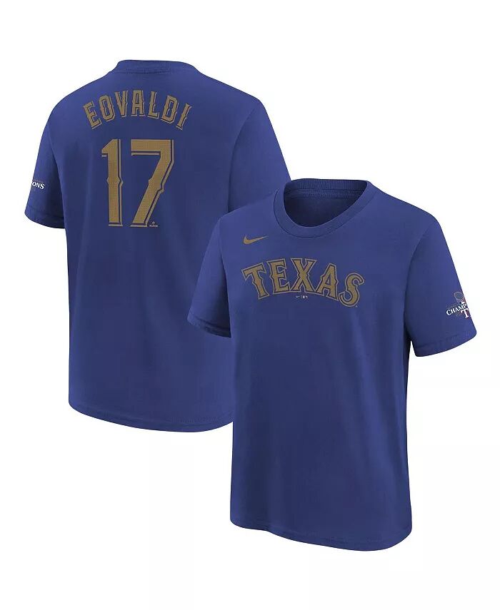 Футболка с именем и номером Big Boys and Girls Nathan Eovaldi Blue Texas Rangers 2024 Gold Collection Nike
Футболка с именем и номером Big Boys and Girls Nathan Eovaldi Blue Texas Rangers 2024 Gold Collection Nike