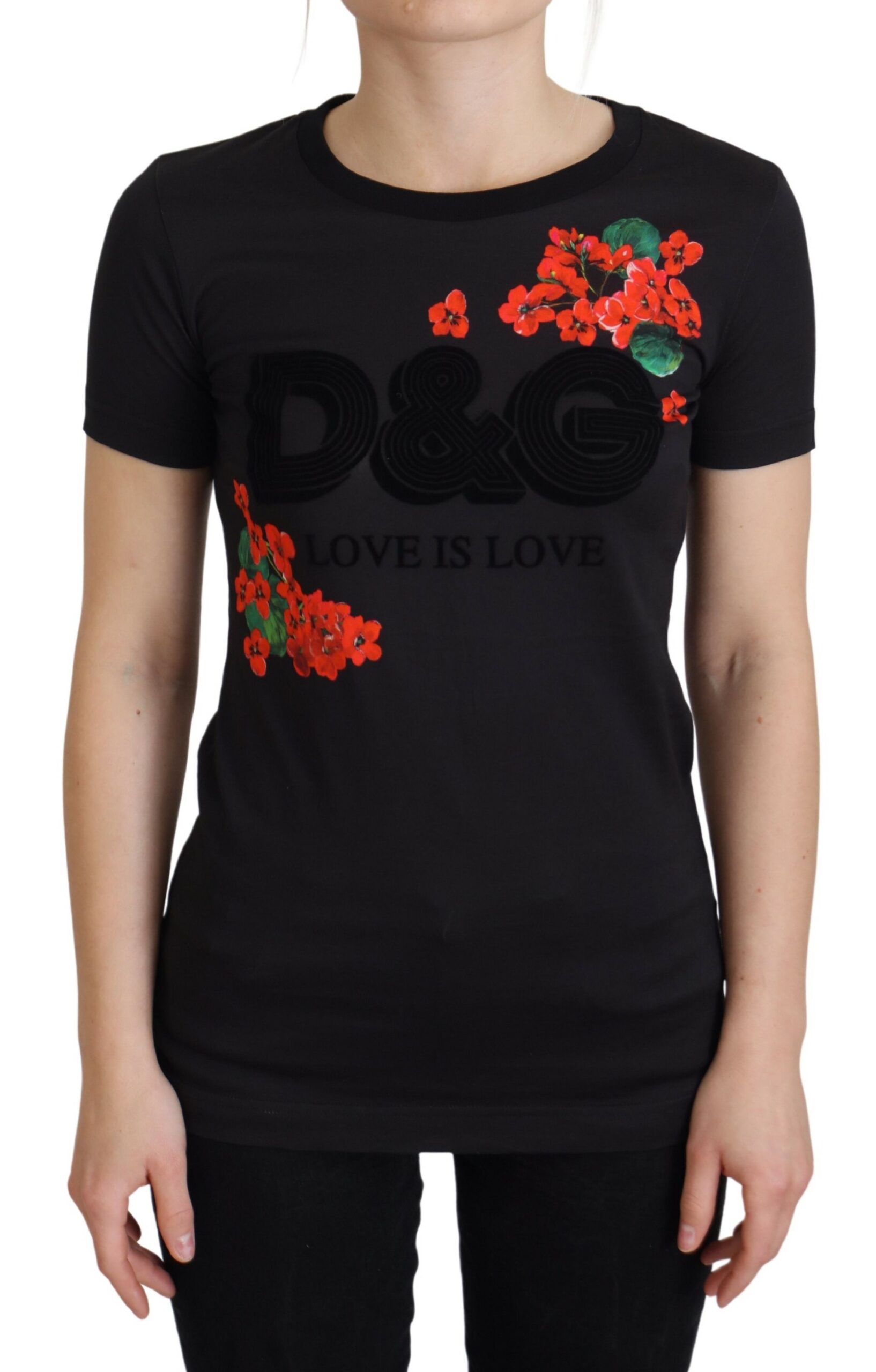 Футболка с круглым вырезом и цветочным принтом Love is Love Dolce & Gabbana, черный
Футболка с круглым вырезом и цветочным принтом Love is Love Dolce & Gabbana, черный