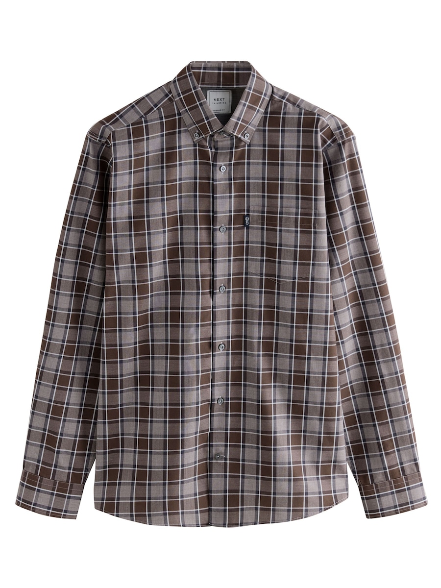 Рубашка на пуговицах классического кроя Next, шоколадный
Рубашка на пуговицах классического кроя Next, шоколадный