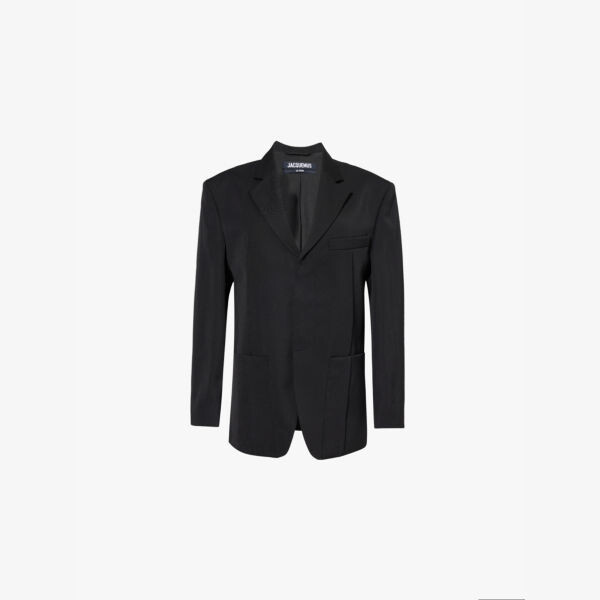 Однобортный шерстяной пиджак La Veste d'homme с вырезом на лацканах Jacquemus, черный
Однобортный шерстяной пиджак La Veste d'homme с вырезом на лацканах Jacquemus, черный