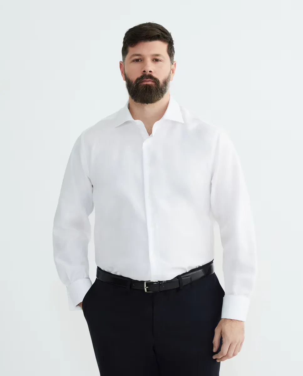 Мужская однотонная рубашка без утюга с двойными манжетами больших размеров Emidio Tucci, белый
Мужская однотонная рубашка без утюга с двойными манжетами больших размеров Emidio Tucci, белый