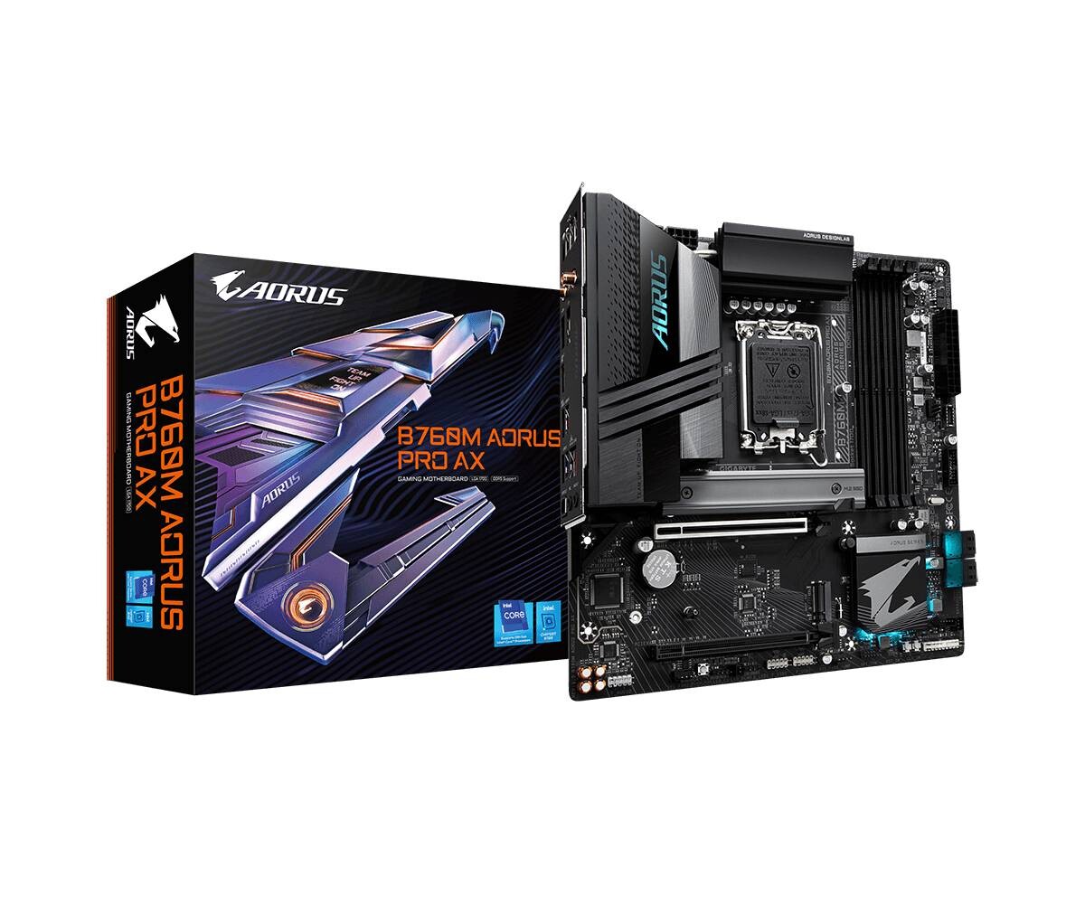 Материнская плата GIGABYTE B760M AORUS PRO AX
Материнская плата GIGABYTE B760M AORUS PRO AX