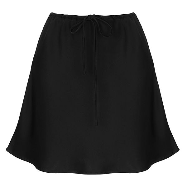 Мини-юбка женская на поясе-кулиске из сатина с высокой талией Inspire Chic, Black
Мини-юбка женская на поясе-кулиске из сатина с высокой талией Inspire Chic, Black