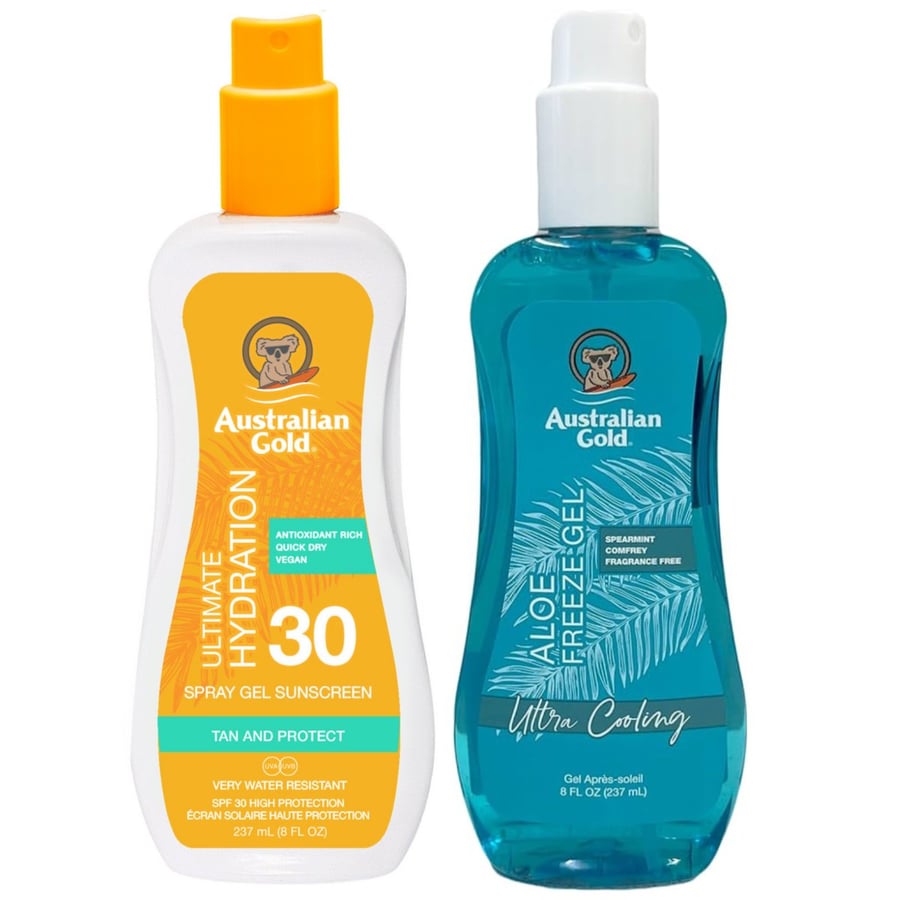 Australian Gold Spray Gel SPF30 + Охлаждающий спрей
Australian Gold Spray Gel SPF30 + Охлаждающий спрей