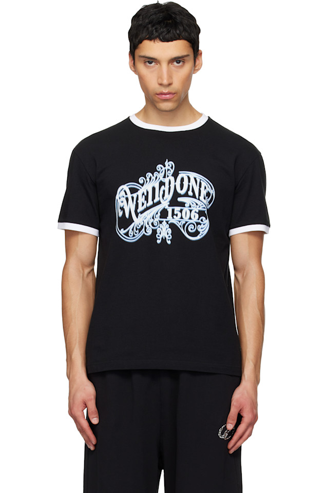 Винтажная футболка с логотипом и контрастной отделкой We11Done, черный
Винтажная футболка с логотипом и контрастной отделкой We11Done, черный