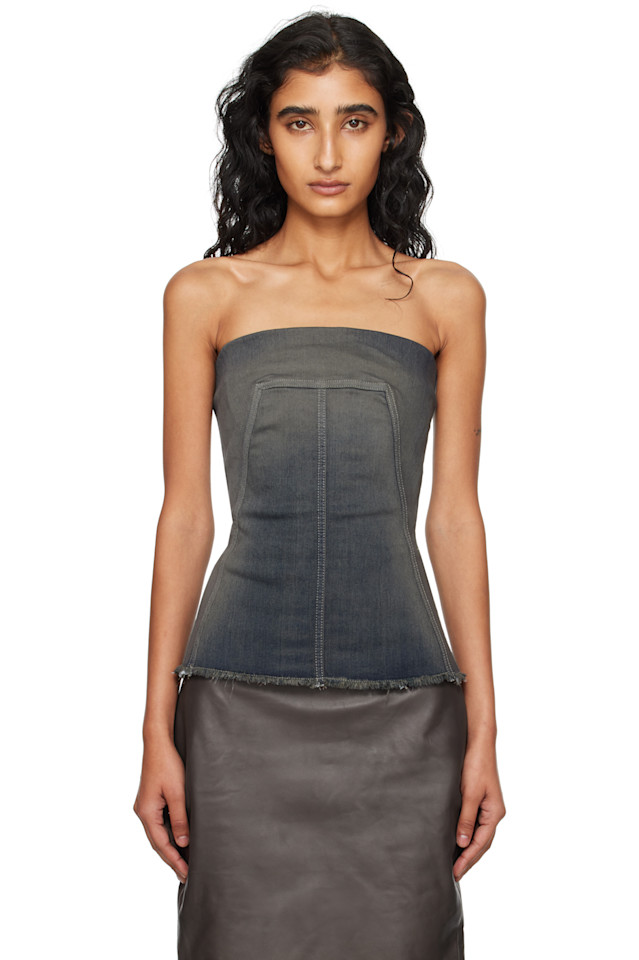 Rick Owens Серый бюстье-топ из джинсовой ткани в стиле конкорданс
Rick Owens Серый бюстье-топ из джинсовой ткани в стиле конкорданс