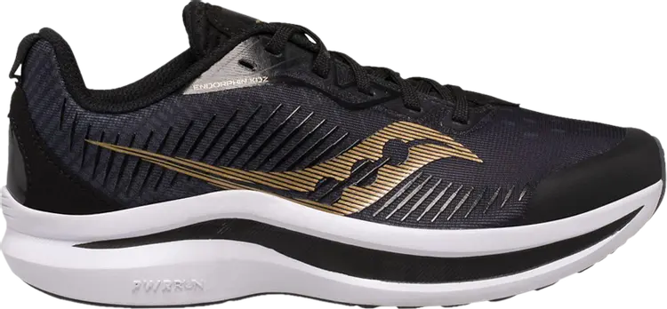 Кроссовки Saucony Endorphin KDZ Big Kid Black Gold, черный 
Кроссовки Saucony Endorphin KDZ Big Kid Black Gold, черный