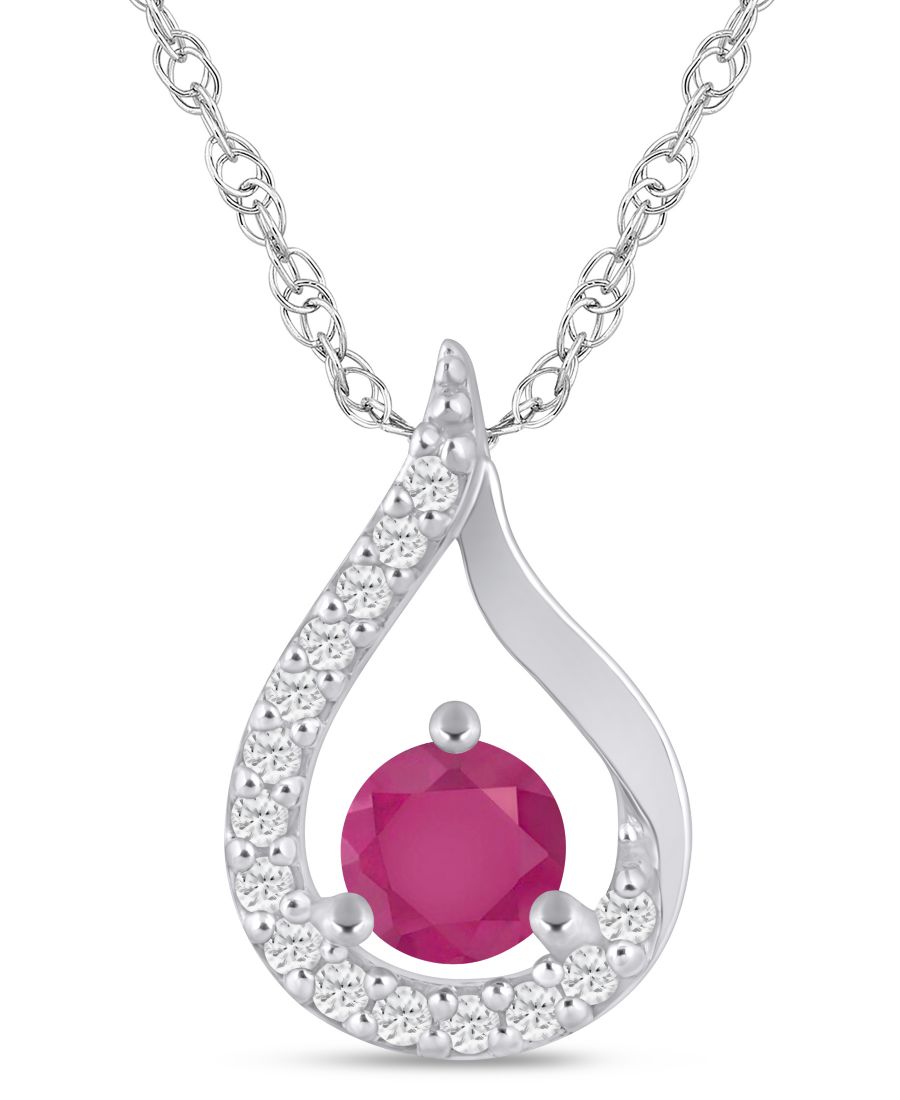Подвеска-колье с ореолом из драгоценных камней и бриллиантов (общий вес 1/6 карата) из белого золота 10 карат (также доступна в варианте из желтого золота 10 карат) Macy's, Ruby White Gold
Подвеска-колье с ореолом из драгоценных камней и бриллиантов (общий вес 1/6 карата) из белого золота 10 карат (также доступна в варианте из желтого золота 10 карат) Macy's, Ruby White Gold