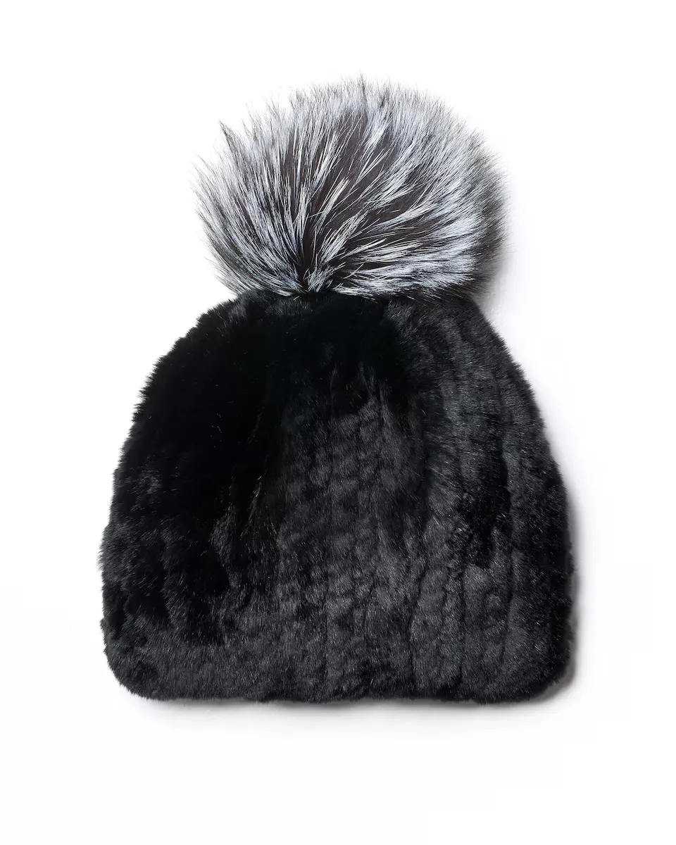 Шапка из меха рекса черного цвета с помпоном из чернобурки Maximilian, черный
Шапка из меха рекса черного цвета с помпоном из чернобурки Maximilian, черный