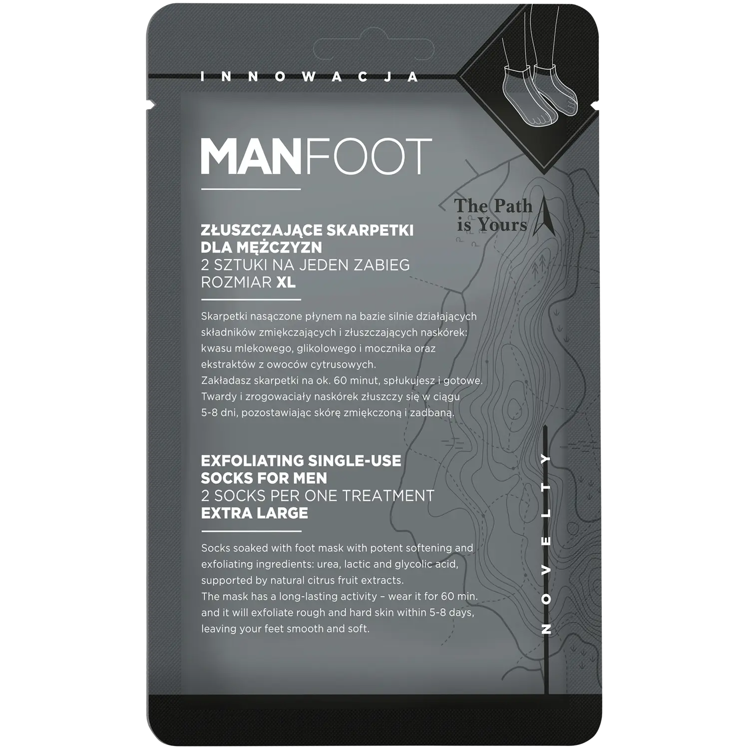 Manfoot мужская отшелушивающая маска для ног XL в виде носков, 1 пара
Manfoot мужская отшелушивающая маска для ног XL в виде носков, 1 пара