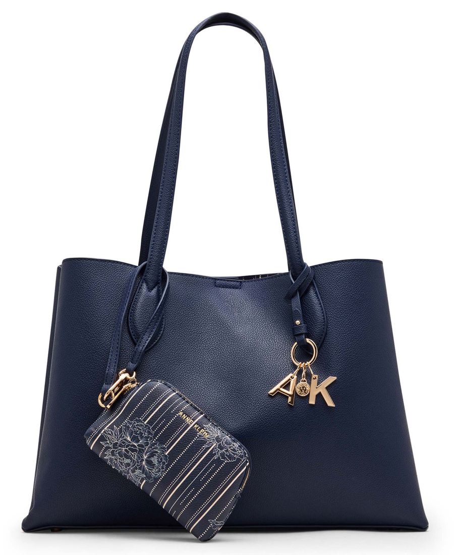 Сумка-тоут с двумя отделениями и внутренним карманом из искусственной кожи Anne Klein, Navy
Сумка-тоут с двумя отделениями и внутренним карманом из искусственной кожи Anne Klein, Navy