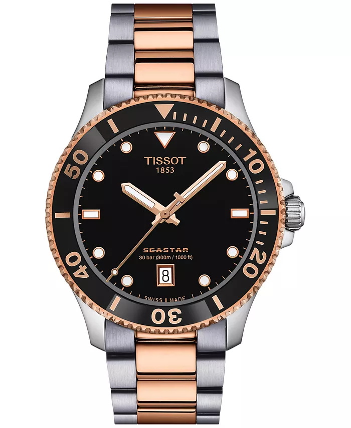 Мужские часы Swiss Seastar 1000 с двухцветным браслетом из нержавеющей стали, 40 мм Tissot
Мужские часы Swiss Seastar 1000 с двухцветным браслетом из нержавеющей стали, 40 мм Tissot