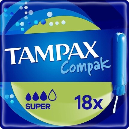 Тампоны Tampax Compak Super с аппликатором, 18 тампонов, суперабсорбент
Тампоны Tampax Compak Super с аппликатором, 18 тампонов, суперабсорбент