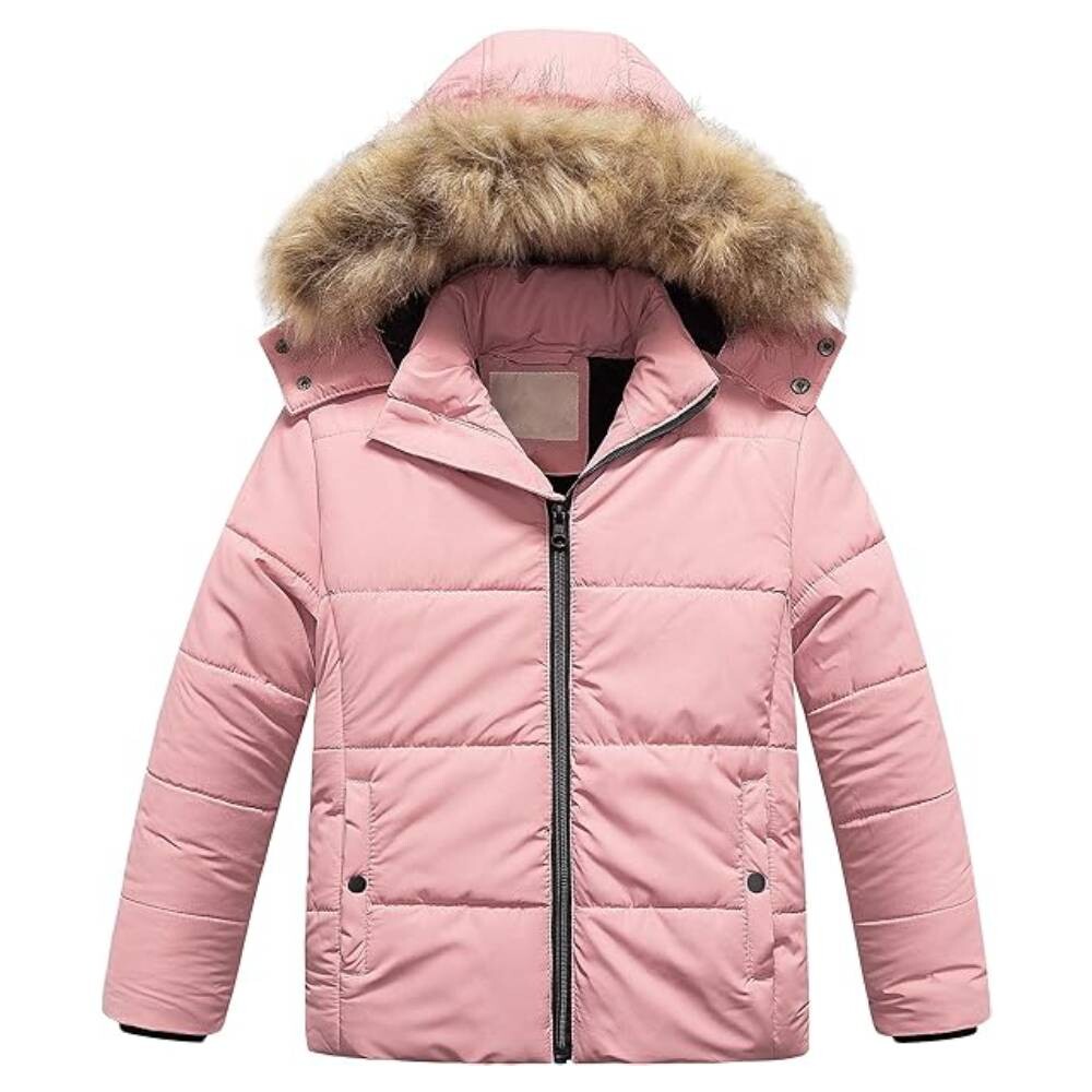 Детская лыжная зимняя куртка со съемным капюшоном Chrisuno, розовый