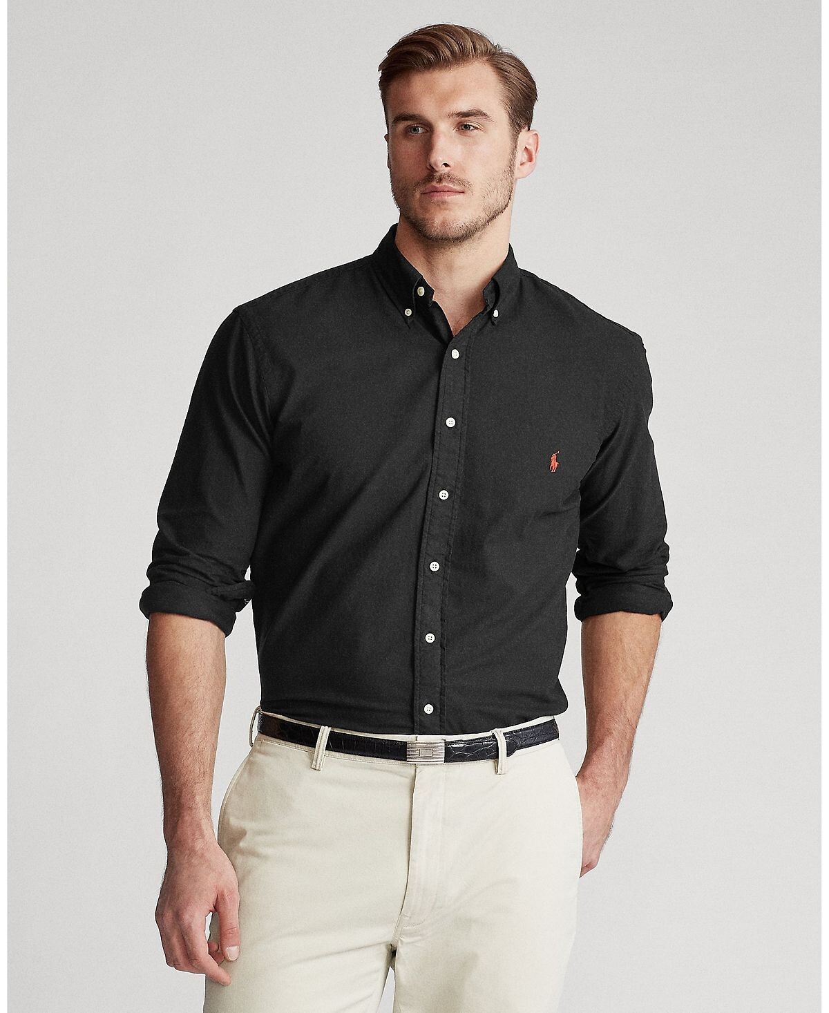 Мужская рубашка большого и высокого роста классического кроя, окрашенная в готовом виде, с длинными рукавами, оксфордская рубашка Polo Ralph Lauren, мульти
Мужская рубашка большого и высокого роста классического кроя, окрашенная в готовом виде, с длинными рукавами, оксфордская рубашка Polo Ralph Lauren, мульти