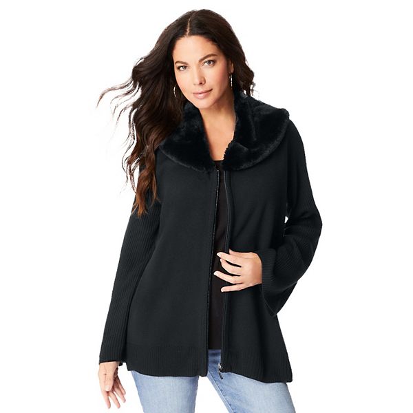 Кардиган с воротником из искусственного меха для женщин plus size Roaman'S, Black
Кардиган с воротником из искусственного меха для женщин plus size Roaman'S, Black