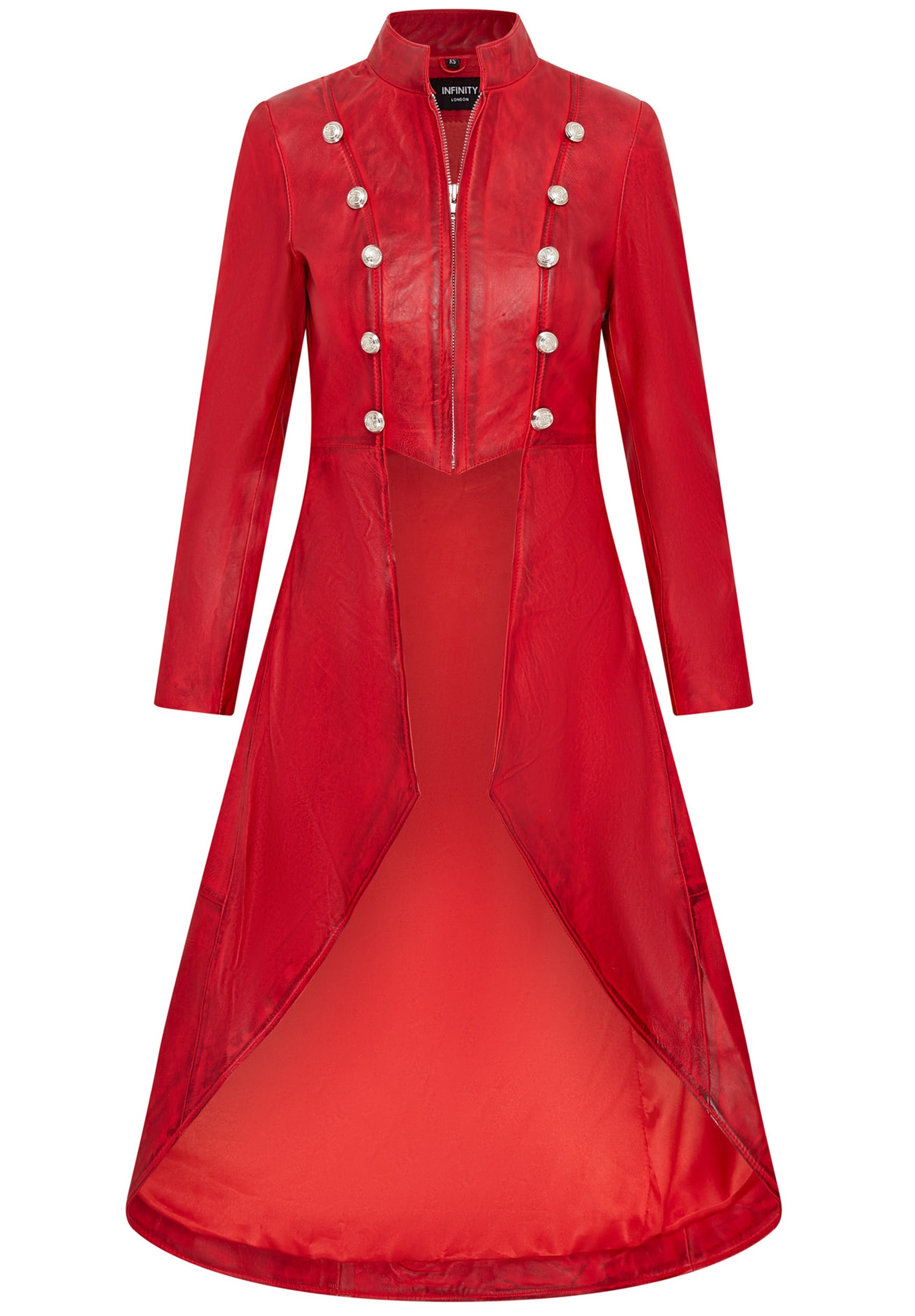 Женское готическое длинное эдвардианское кожаное пальто - Atlanta Infinity Leather, красный
Женское готическое длинное эдвардианское кожаное пальто - Atlanta Infinity Leather, красный