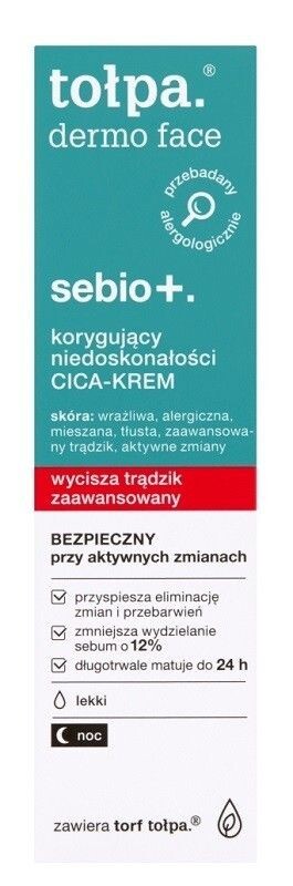 Tołpa Dermo Face Sebio+ Cica крем для лица, 40 ml
Tołpa Dermo Face Sebio+ Cica крем для лица, 40 ml