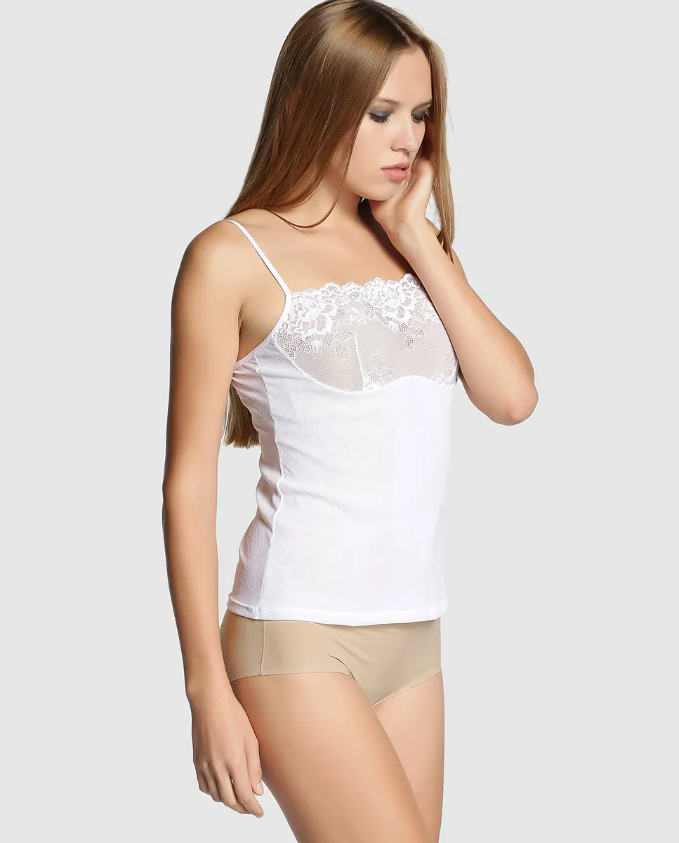 Женская майка Janira с тюлем и кружевом, белый
Женская майка Janira с тюлем и кружевом, белый