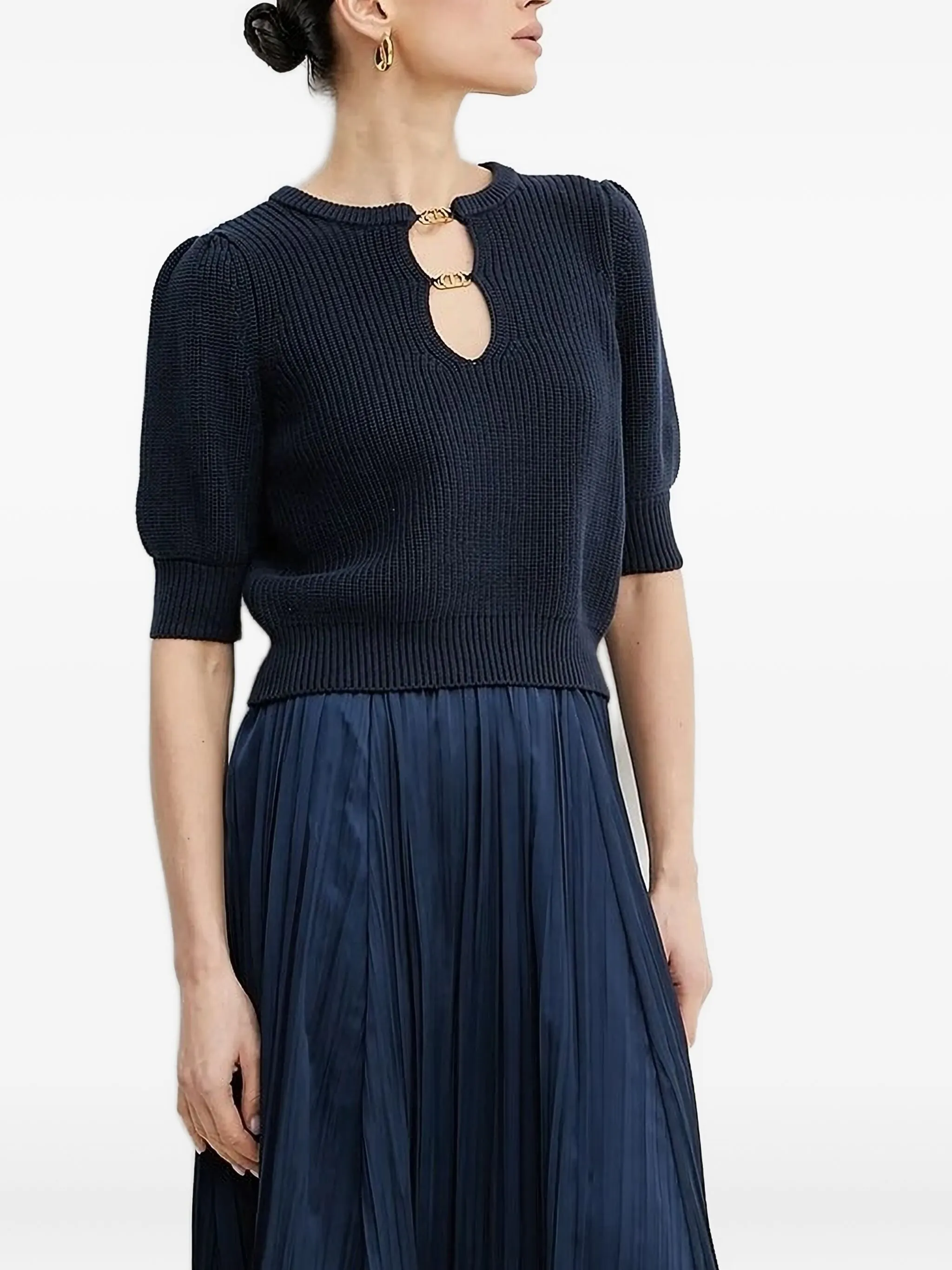 Свитер с объемными рукавами Twinset, синий
Свитер с объемными рукавами Twinset, синий