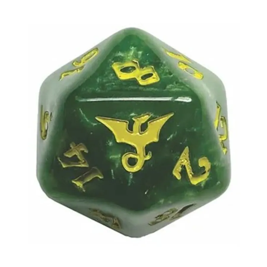 d20 Зеленый водоворот с желтым, Dragon Dice (Black Oak)
d20 Зеленый водоворот с желтым, Dragon Dice (Black Oak)