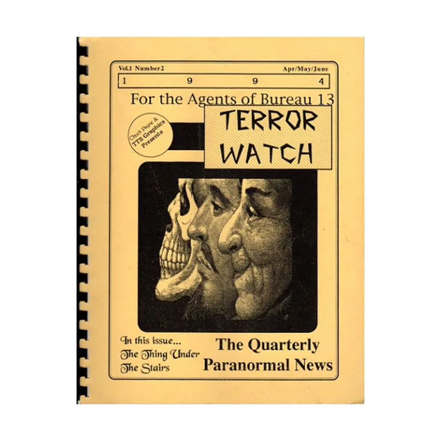 Журнал Terror Watch #2 "The Thing Under the Stairs, Cretaceous Sanctuary", Bureau 13 - Stalking the Night Fantastic
Журнал Terror Watch #2 "The Thing Under the Stairs, Cretaceous Sanctuary", Bureau 13 - Stalking the Night Fantastic