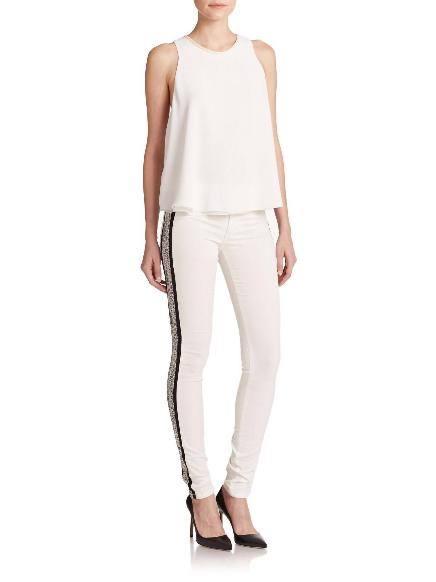 Узкие джинсы Raine Printed Tuxedo-Stripe Snake Printed, белого цвета JOE'S Jeans
Узкие джинсы Raine Printed Tuxedo-Stripe Snake Printed, белого цвета JOE'S Jeans