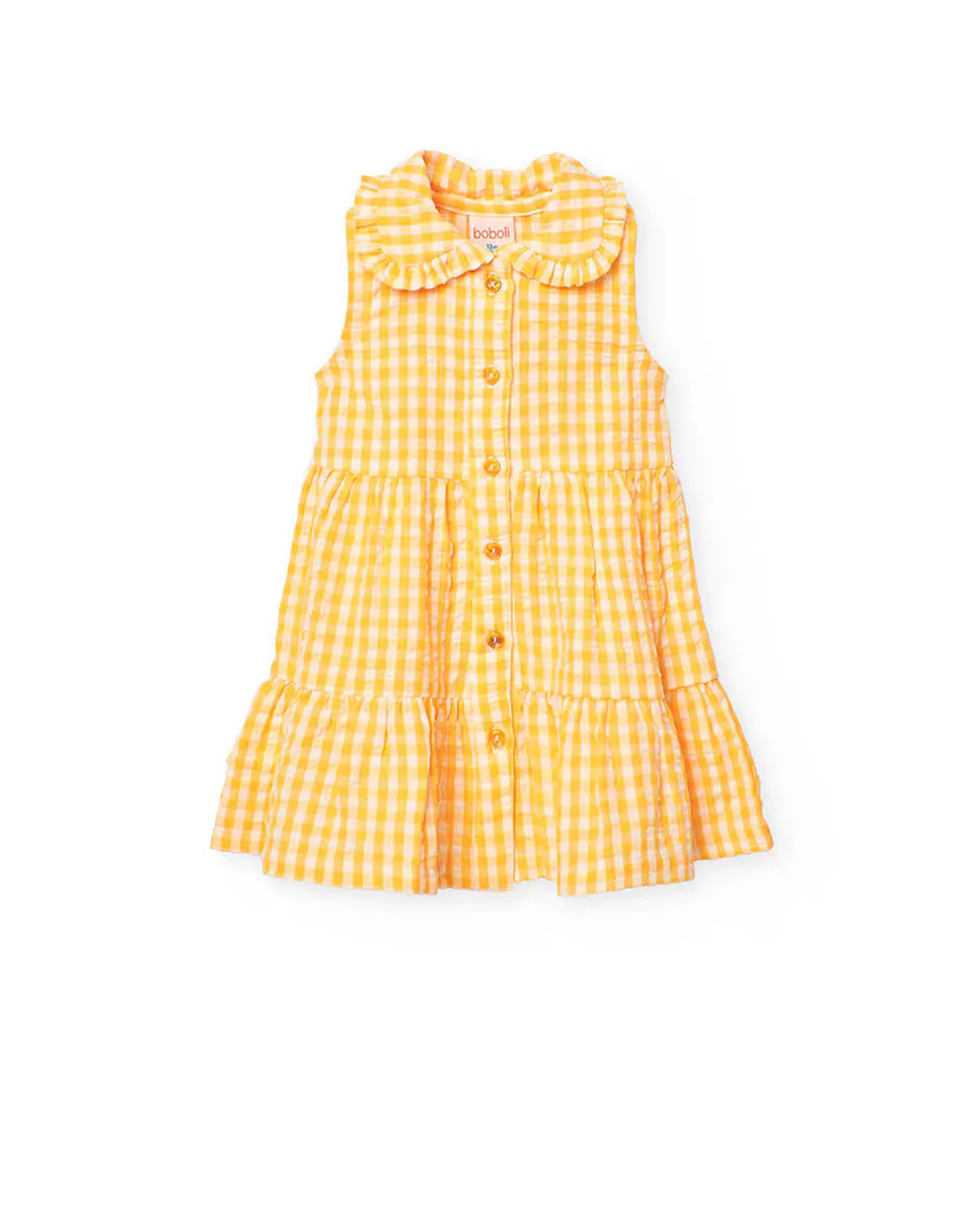 Платье для девочки из хлопка с принтом в клетку Boboli, жёлтый
Платье для девочки из хлопка с принтом в клетку Boboli, жёлтый