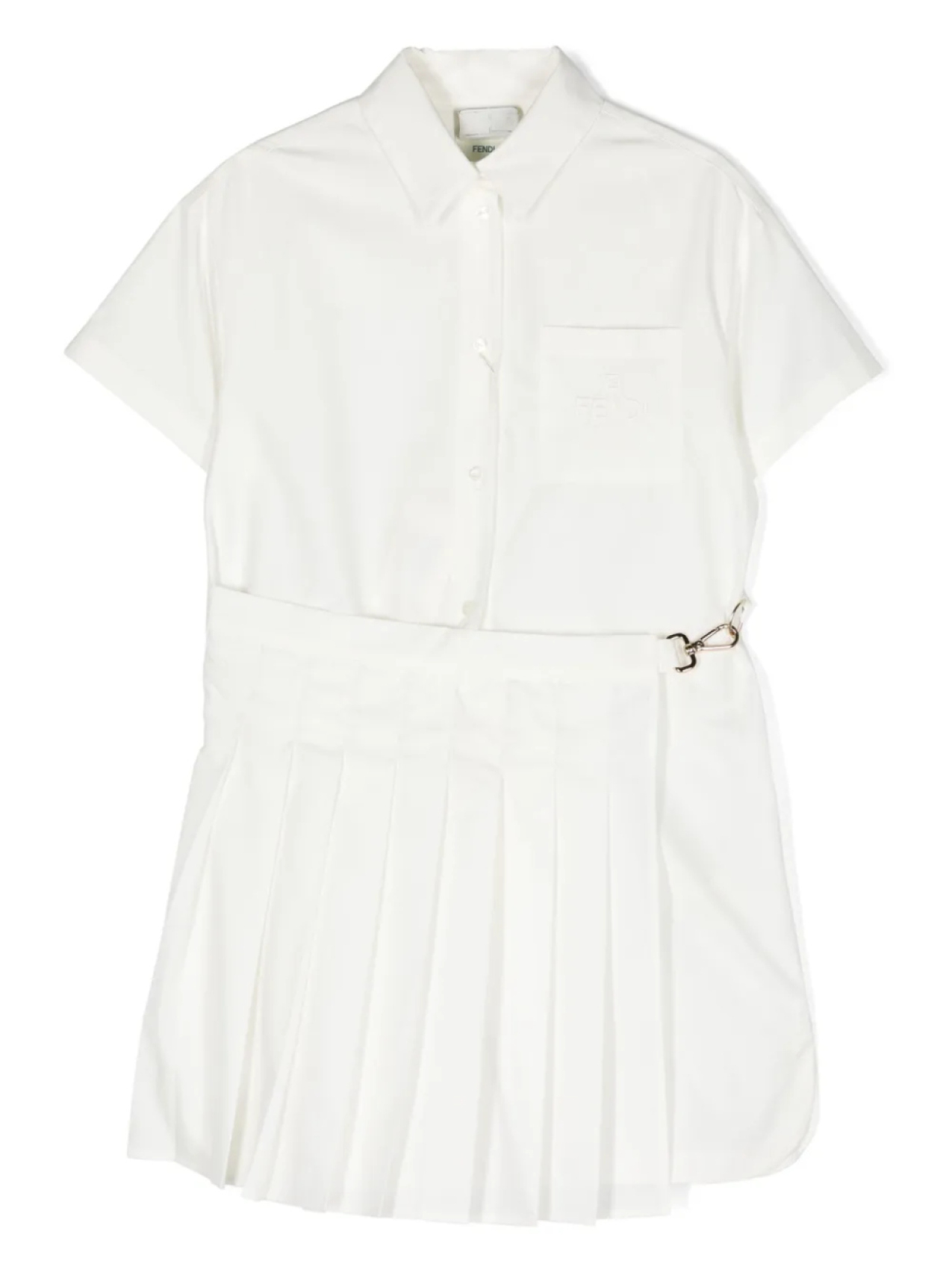 Платье-рубашка со складками Fendi Kids, белый
Платье-рубашка со складками Fendi Kids, белый