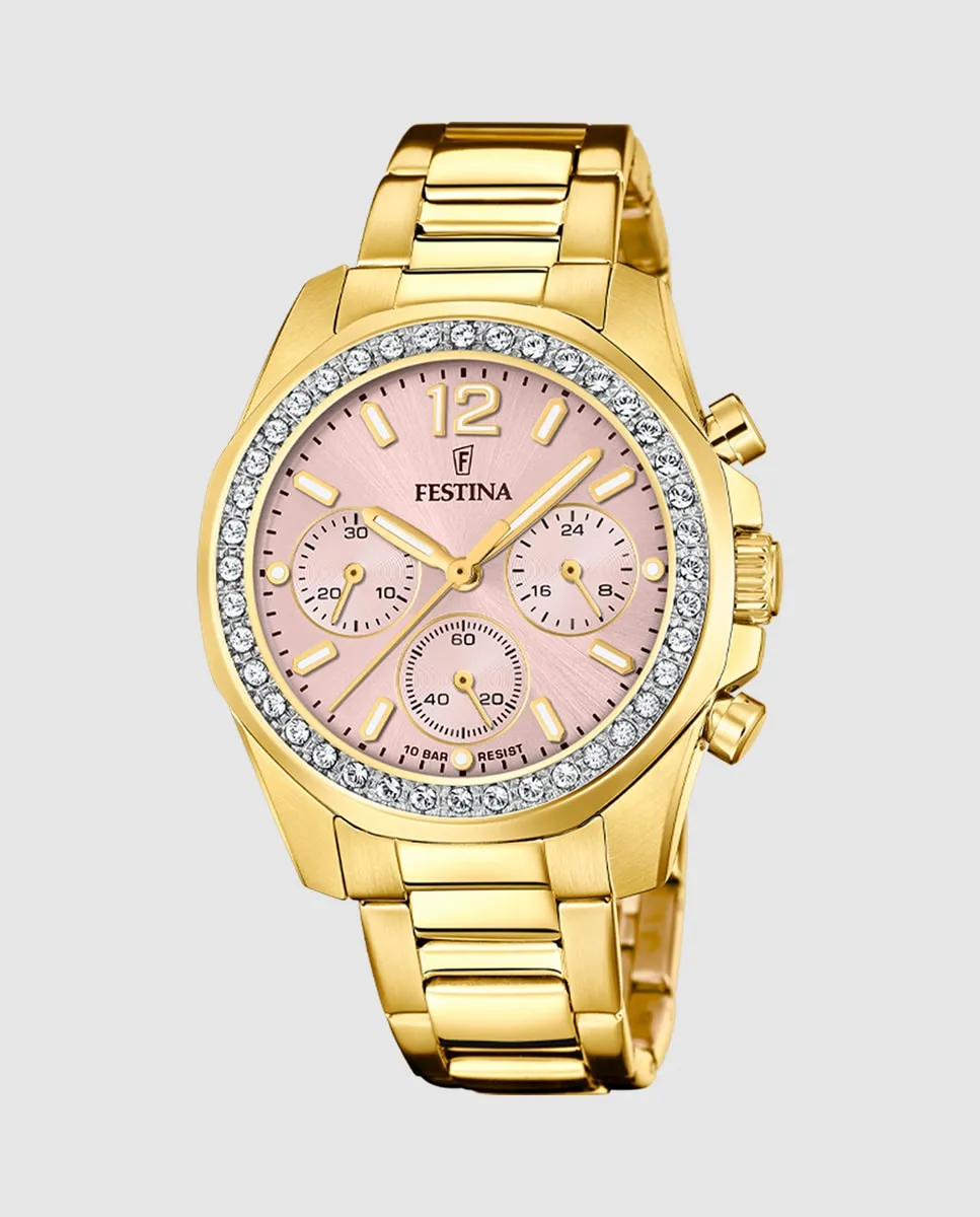 F20609/4 Женские часы Boyfriend Rainbow в корпусе из золотистой стали Festina, золото
F20609/4 Женские часы Boyfriend Rainbow в корпусе из золотистой стали Festina, золото