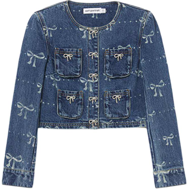Self-portrait Джинсовая куртка с бантиками, Denim Blue 
Self-portrait Джинсовая куртка с бантиками, Denim Blue