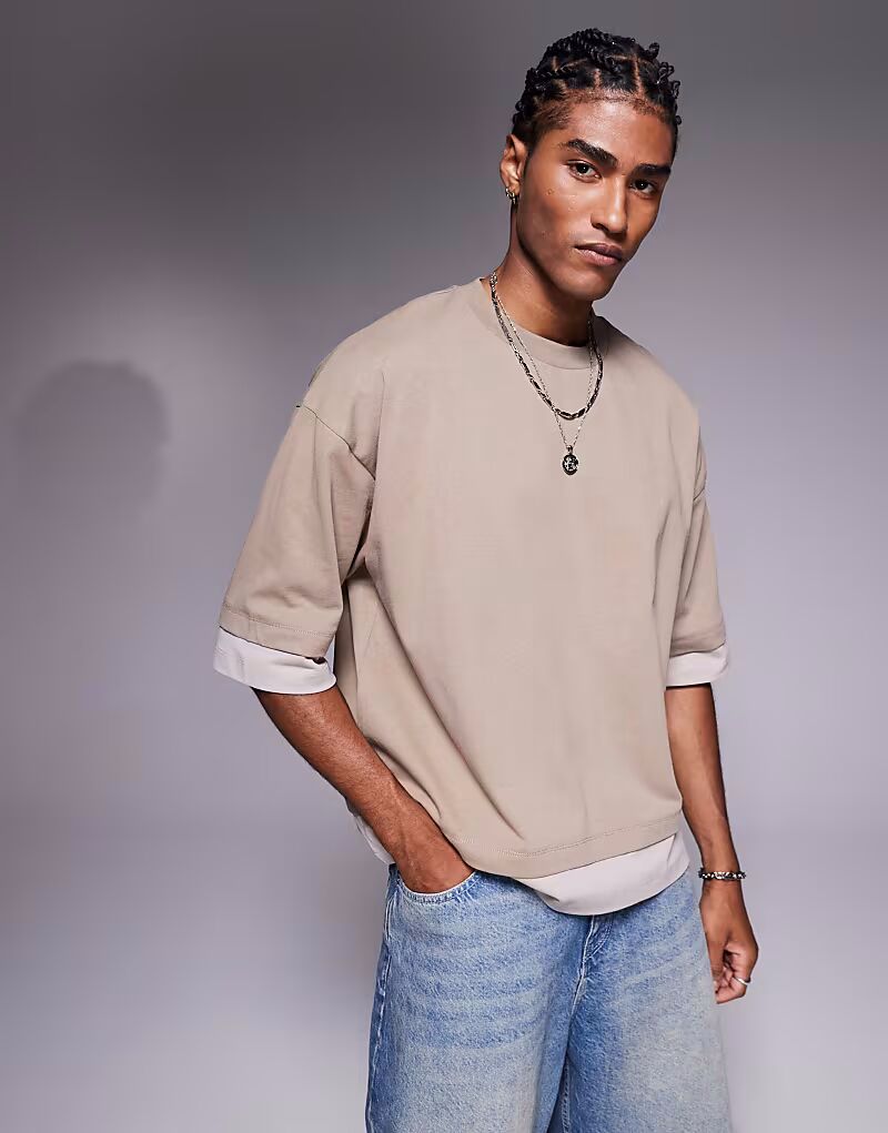 Футболка свободного кроя ASOS DESIGN из плотной ткани с контрастным узором бежевого цвета
Футболка свободного кроя ASOS DESIGN из плотной ткани с контрастным узором бежевого цвета