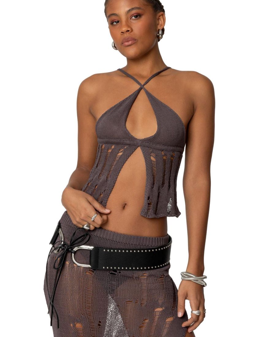 Женская трикотажная блузка Jaynie с эффектом потертости Edikted, Brown
Женская трикотажная блузка Jaynie с эффектом потертости Edikted, Brown