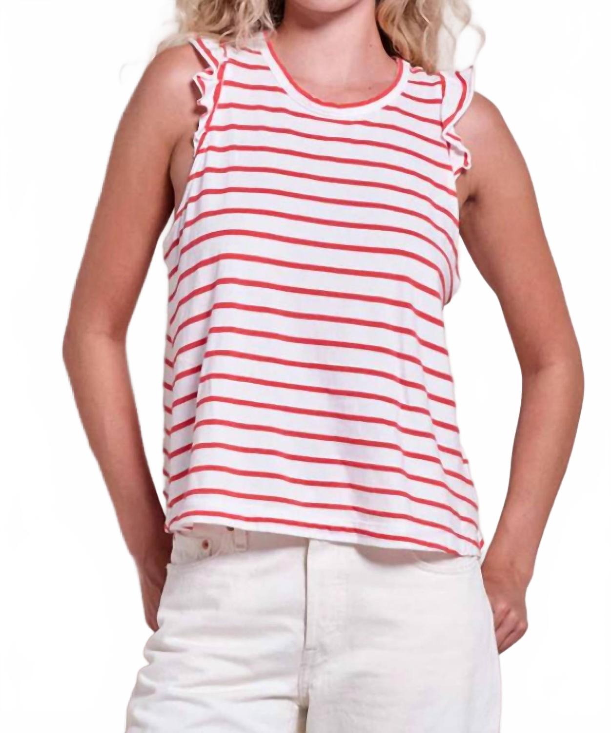 Рюшевая полосатая ками топ в оптическом белом Sundry
Рюшевая полосатая ками топ в оптическом белом Sundry