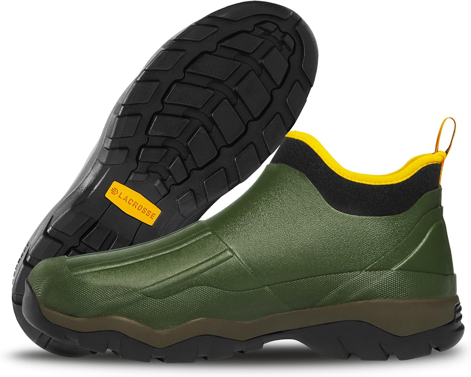 Мужские резиновые сапоги LaCrosse Alpha Muddy 4.5 с водонепроницаемой резиной, конструкцией типа 'на пуантах' и стелькой EVA Name LaCrosse, зеленый
Мужские резиновые сапоги LaCrosse Alpha Muddy 4.5 с водонепроницаемой резиной, конструкцией типа 'на пуантах' и стелькой EVA Name LaCrosse, зеленый