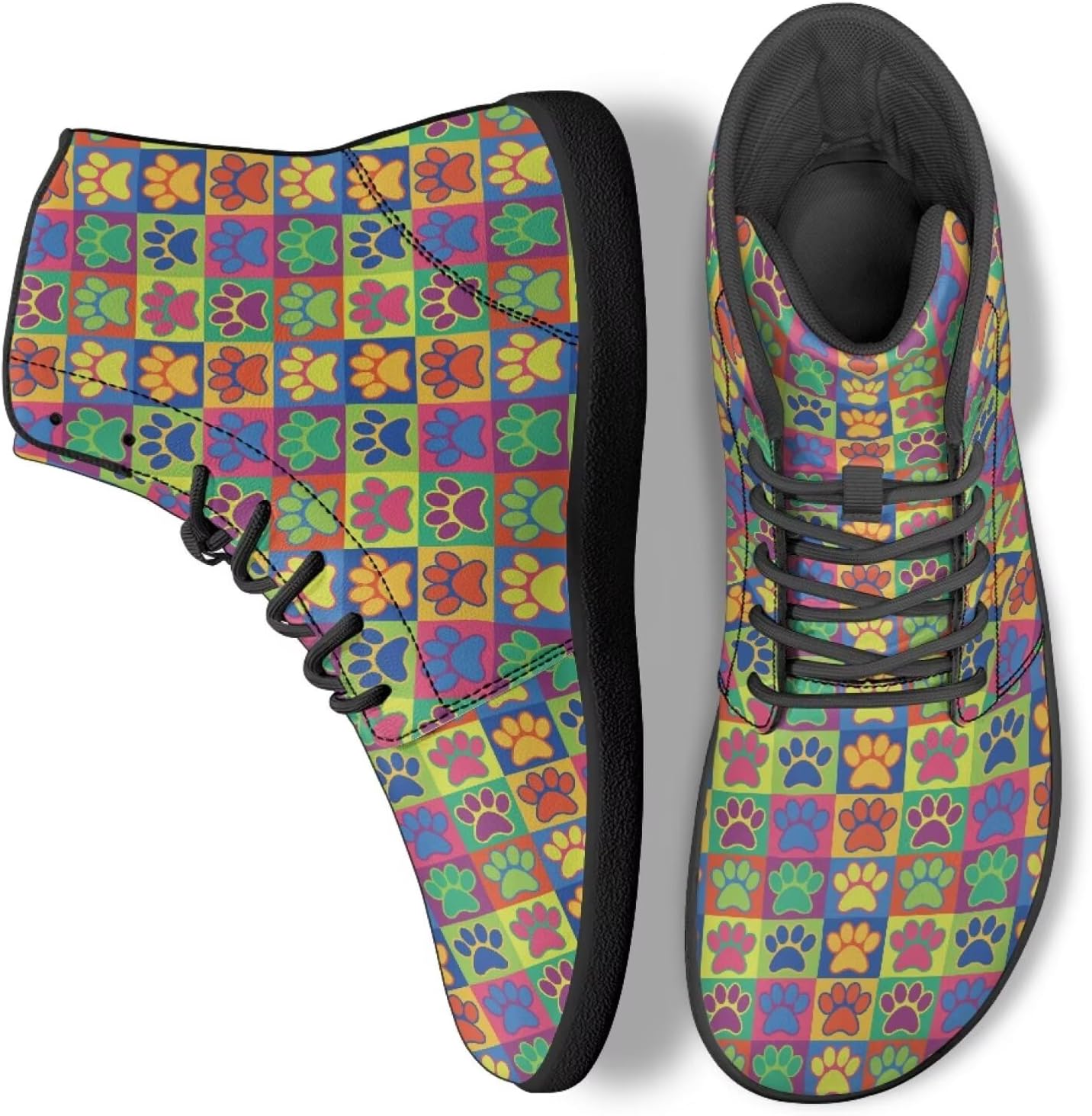 Высокие кеды Binienty для мужчин и женщин, Dog Paw Print Checkered Pattern
Высокие кеды Binienty для мужчин и женщин, Dog Paw Print Checkered Pattern