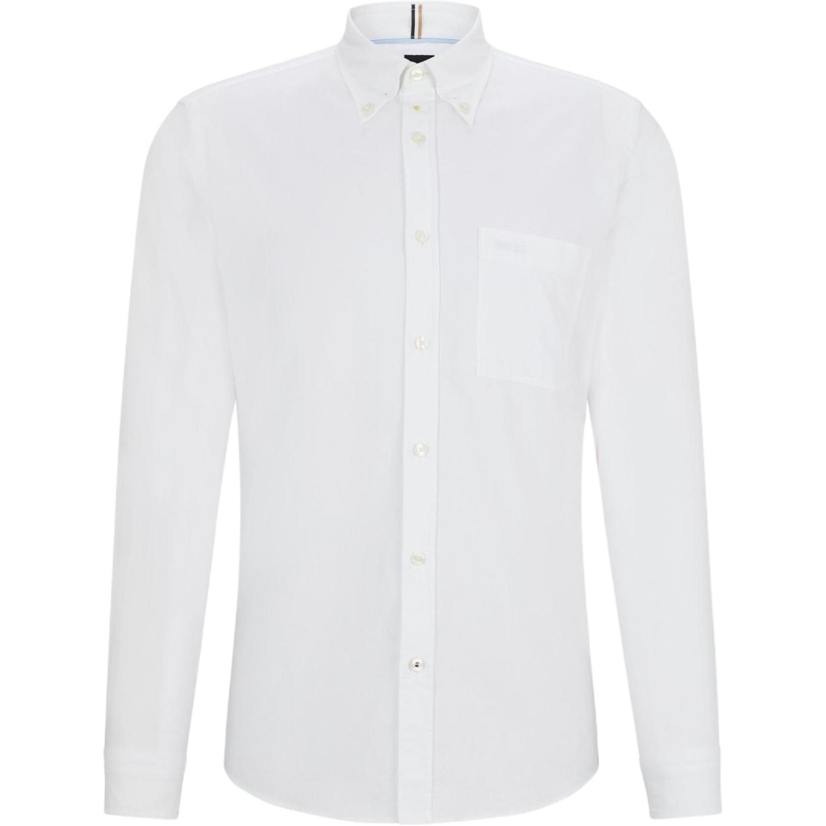 Рубашка мужская приталенная на пуговицах из оксфордского хлопка белая HUGO BOSS
Рубашка мужская приталенная на пуговицах из оксфордского хлопка белая HUGO BOSS