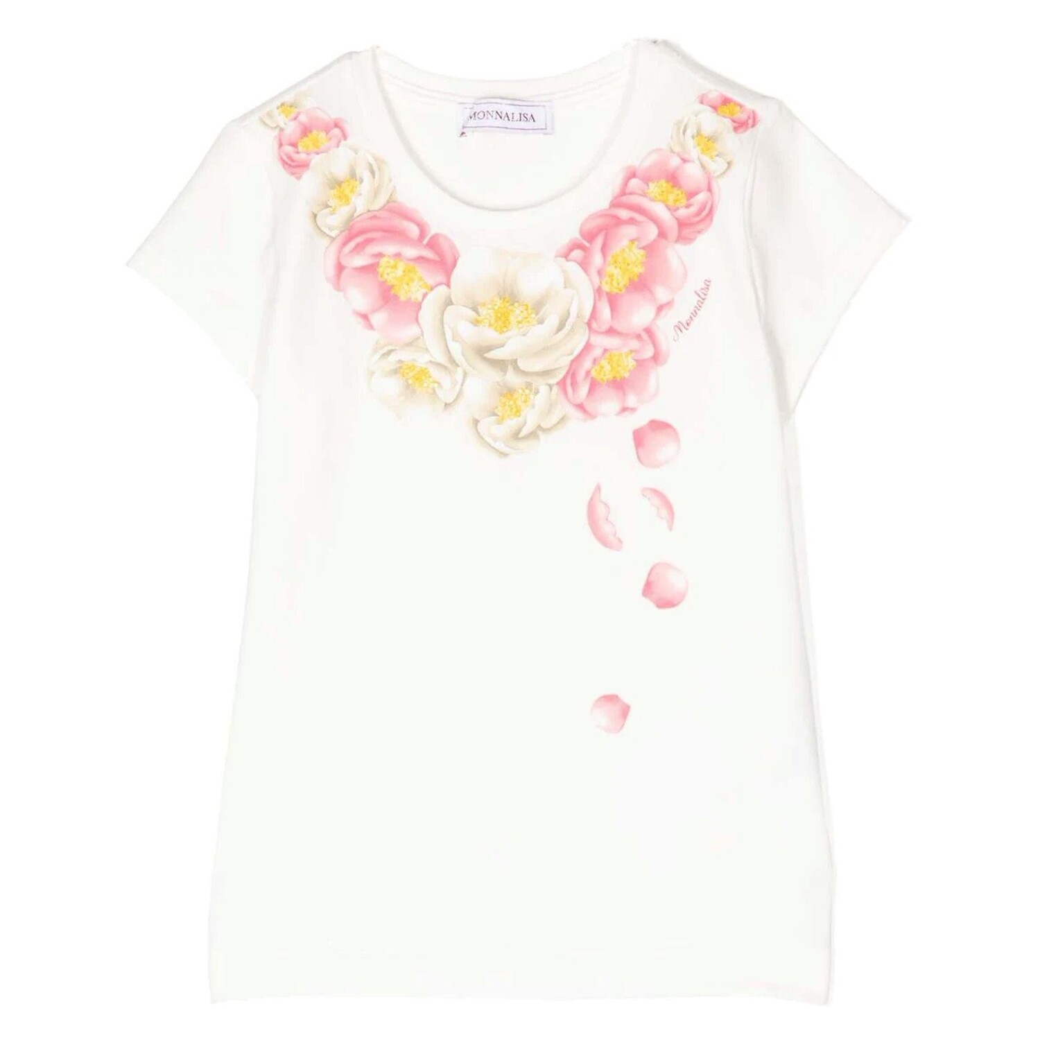 Хлопковая футболка цвета слоновой кости с цветочным принтом Monnalisa, белый
Хлопковая футболка цвета слоновой кости с цветочным принтом Monnalisa, белый