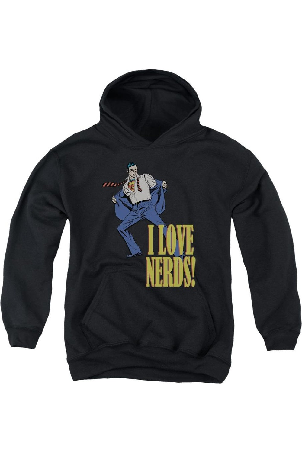 DC Comics Молодежная толстовка с капюшоном "I Love Nerds" Gildan, черный
DC Comics Молодежная толстовка с капюшоном "I Love Nerds" Gildan, черный