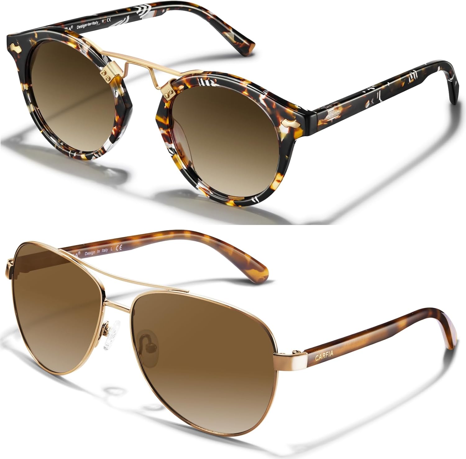 Солнцезащитные очки CARFIA Retro Trendy Pilot для женщин, поляризованные, с защитой от УФ-излучения, легкие, для вождения на открытом воздухе, с металлической оправой, Brown
Солнцезащитные очки CARFIA Retro Trendy Pilot для женщин, поляризованные, с защитой от УФ-излучения, легкие, для вождения на открытом воздухе, с металлической оправой, Brown