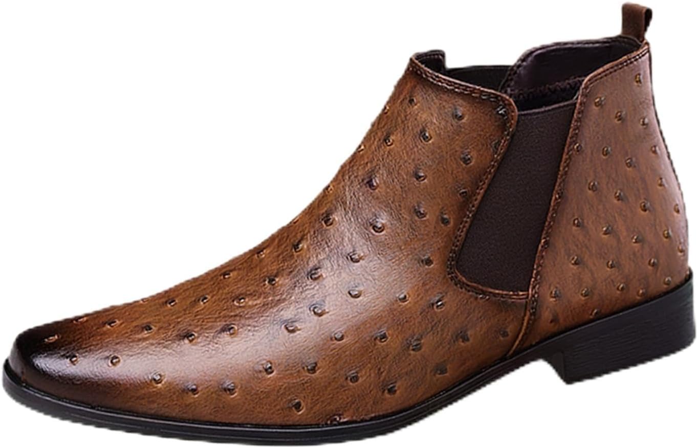 Мужские кожаные ботинки Челси с эластичными вставками, на невысоком квадратном каблуке, с заостренным носком, удобные, дышащие, с противоскользящей подошвой, винтажные ботинки до щиколотки для работы, выпускного и свадьбы Bzikbge, коричневый
Мужские кожаные ботинки Челси с эластичными вставками, на невысоком квадратном каблуке, с заостренным носком, удобные, дышащие, с противоскользящей подошвой, винтажные ботинки до щиколотки для работы, выпускного и свадьбы Bzikbge, коричневый