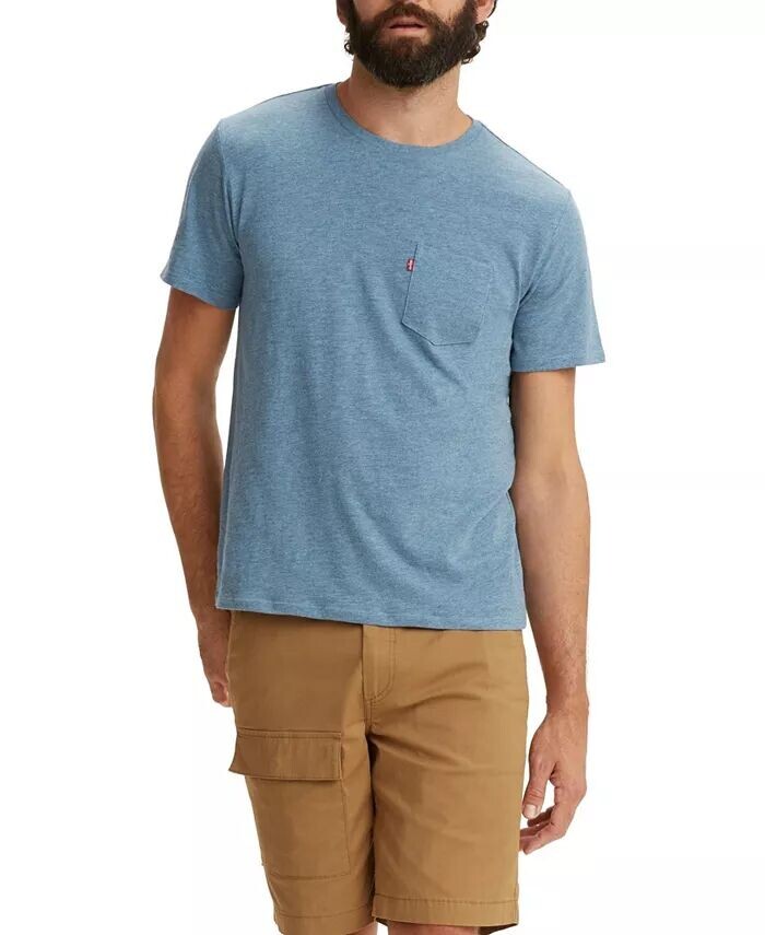 Мужская классическая футболка с круглым вырезом и короткими рукавами с карманами Levi's, синий
Мужская классическая футболка с круглым вырезом и короткими рукавами с карманами Levi's, синий