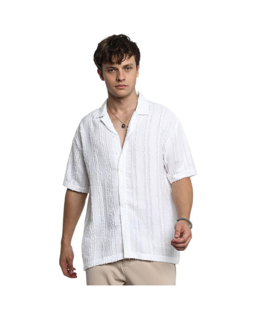 Мужская рубашка оверсайз в полоску, белого цвета, без подшивки Campus Sutra, White
Мужская рубашка оверсайз в полоску, белого цвета, без подшивки Campus Sutra, White